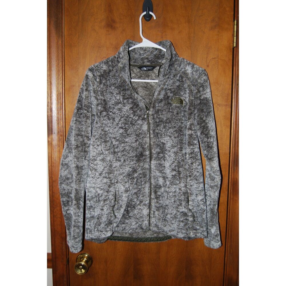 The North Face green heather fluffy fuzzy Zip up Women's Medium